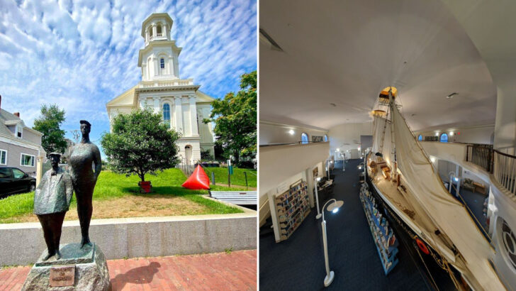 This Massachusetts Library Sits Inside a 160-Year-Old Church With a Ship Replica That Was Too Big to Remove