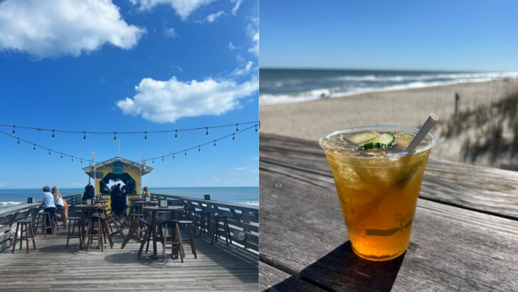 This Over-the-Ocean Tiki Bar in North Carolina Serves Seafood With Endless Views in Every Direction