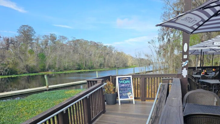 This Rustic Florida Seafood Shack Sits on Six Mile Creek Where Gators Swim Right Past Your Table