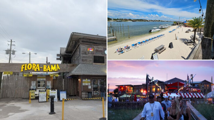 This legendary Beach Bar Sits Right On The Florida-Alabama State Line and Has Been a Gulf Coast Icon Since 1964