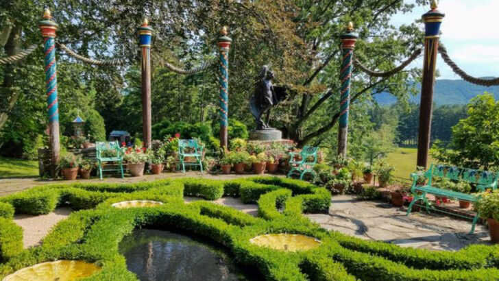 You Can Explore One of the Most Distinctive Garden Designs in Massachusetts at This Berkshires Hilltop Estate