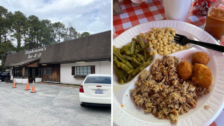 A Plate of Smoky Chopped Pork, Crispy Edges, and Tangy Sauce Makes This North Carolina Barbecue Spot Worth Every Mile