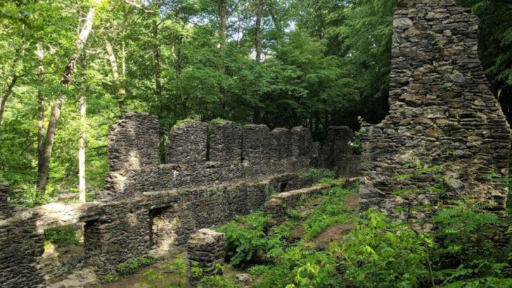 A Creekside Trail In Georgia Leads To Stone Ruins From A Mill Burned During The Civil War