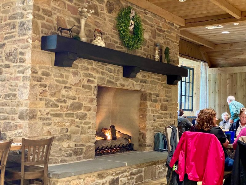 Warm Fireplace Seating Creates Cozy Atmosphere