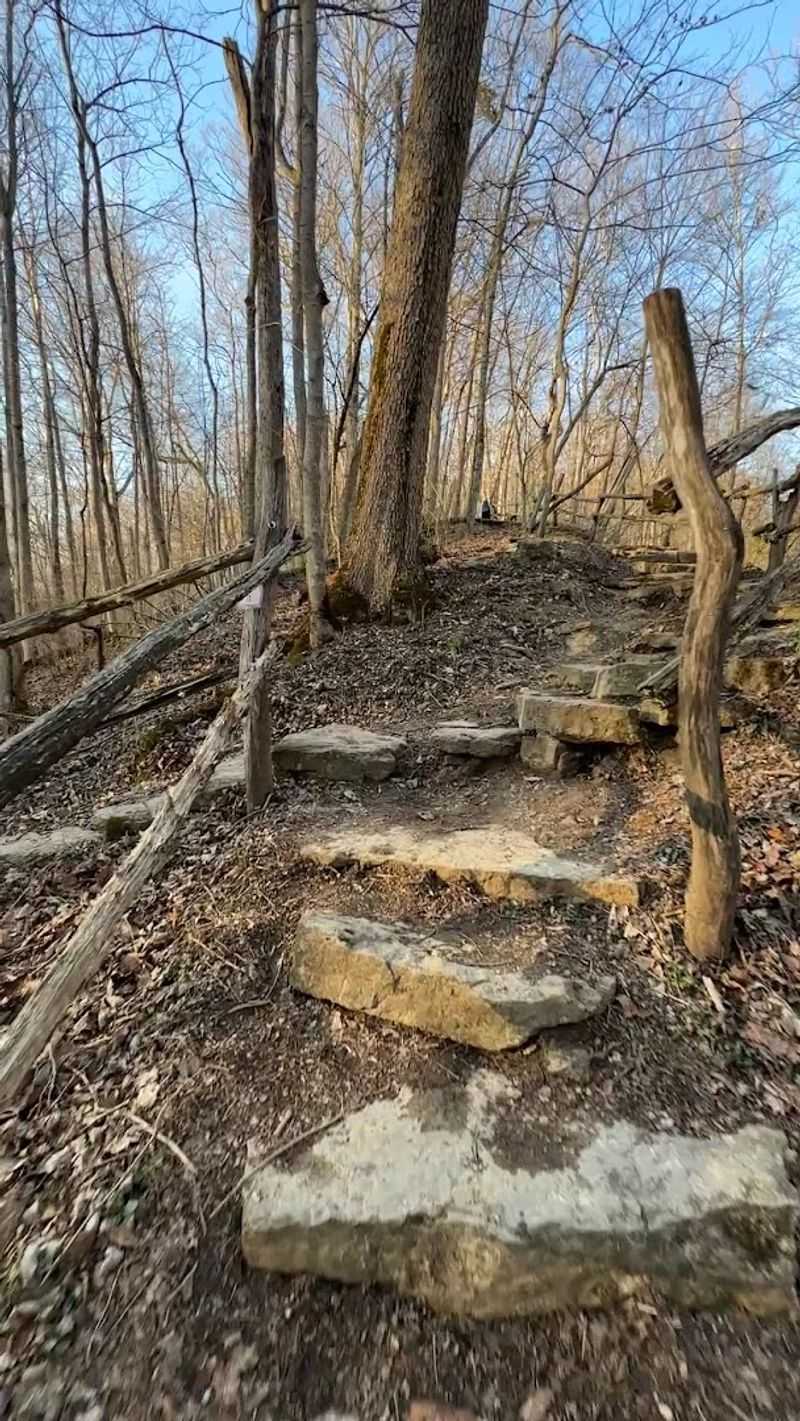 Dramatic Stone Stairway Descent