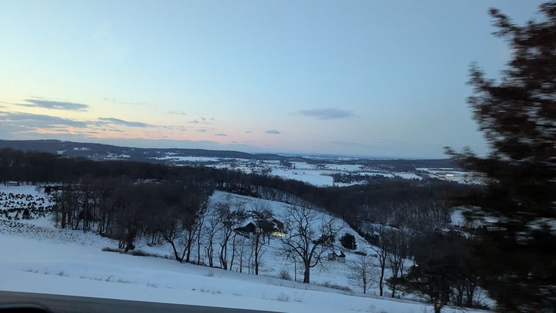 Winter Sledding Down Mt. Pisgah