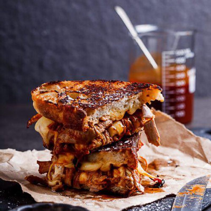 The Kingpin Pulled Pork & Mac Stack