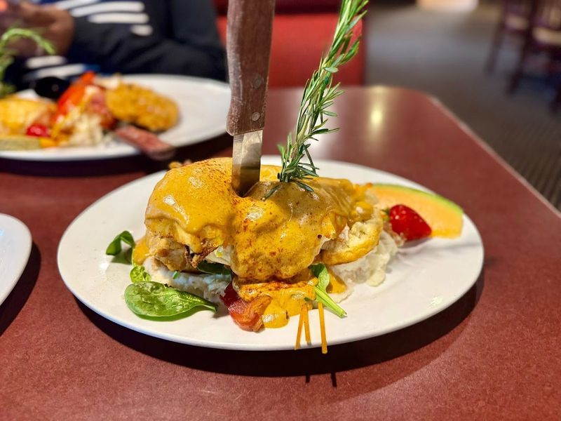 Sage Fried Chicken Benedict Stack