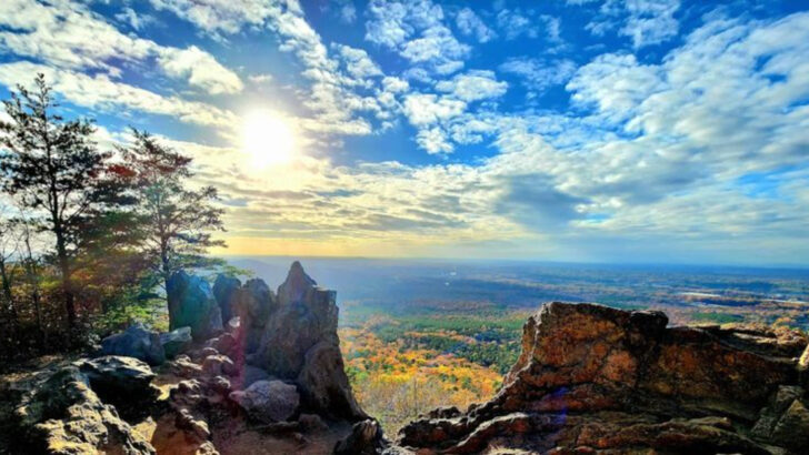 A Popular Hiking Destination With Powerful Views Over Surrounding Valleys In North Carolina