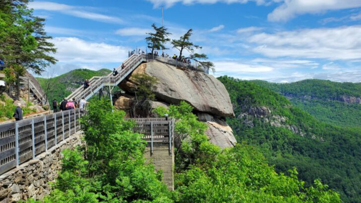 A Thrilling Climb Rewarded With One Of The Best Viewpoints In The Region In North Carolina