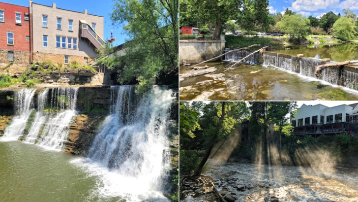 This Small Ohio Town Has A Waterfall Right In The Middle Of Main Street