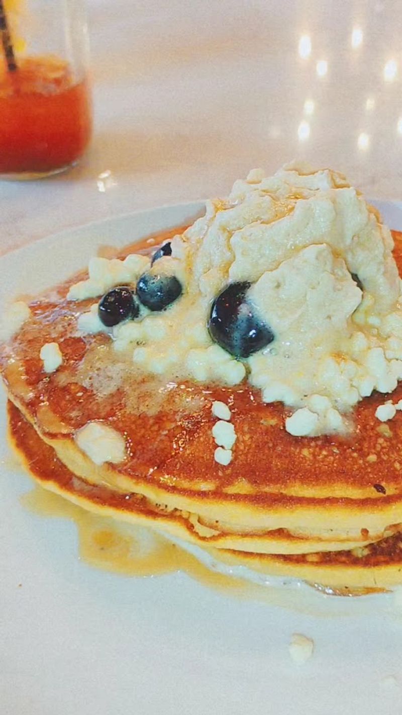 Lemon Blueberry Goat Cheese Pancakes