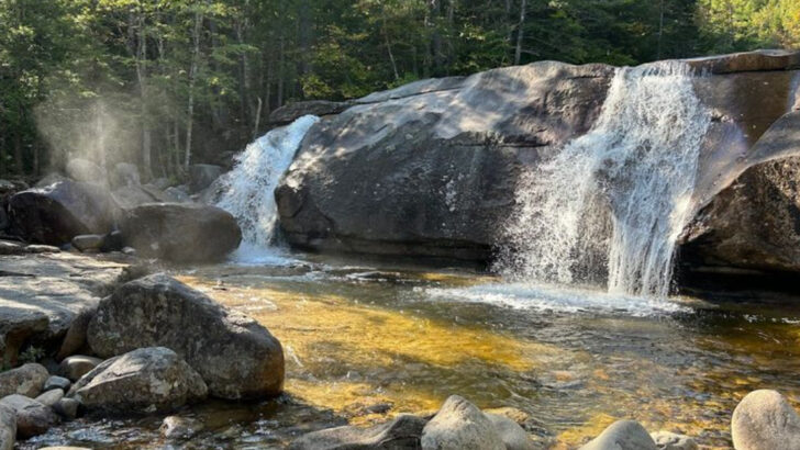 New Hampshire’s Most Famous Waterfalls Feature Smooth Granite Pools Perfect For Cooling Off