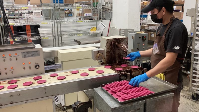 Watching Chocolatiers Make Fresh Treats Through the Factory Windows