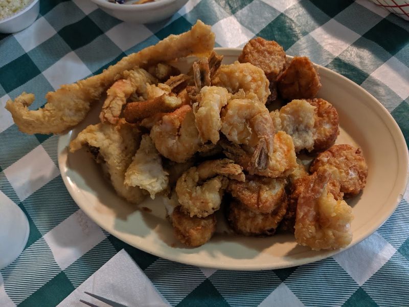 Golden Fish, Calabash Shrimp, and Deviled Crab