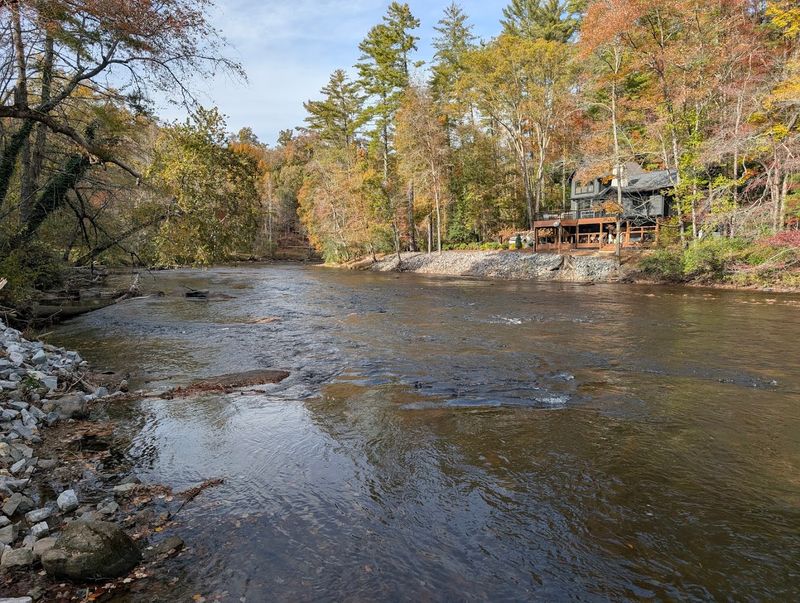 The Toccoa River Runs Right Alongside the Restaurant