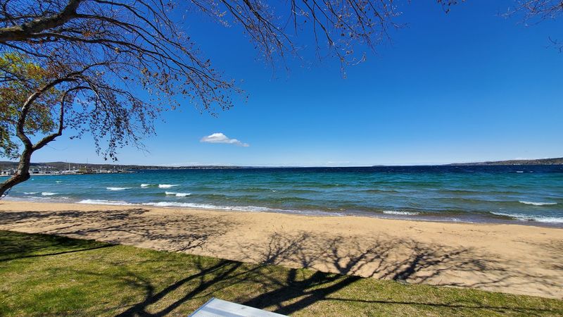 A Pristine Beach Stretching Along Grand Traverse Bay