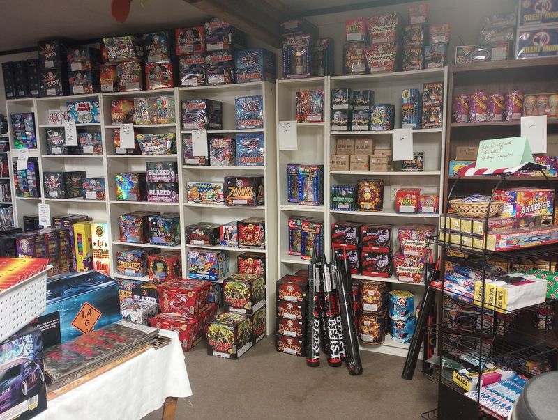 Shelves packed with a little bit of everything