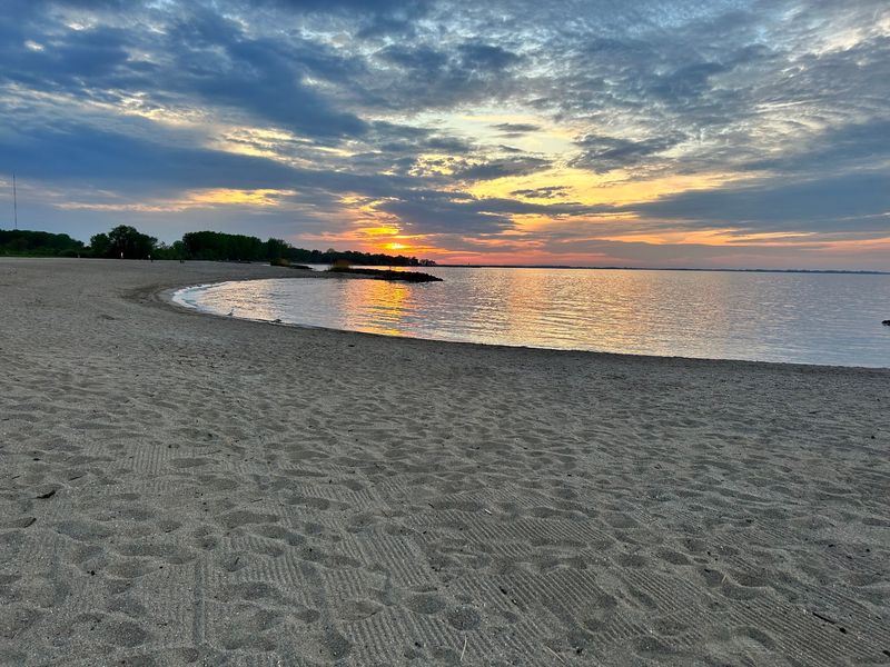 Boardwalks, Marsh Light, And Lake Erie Near Toledo