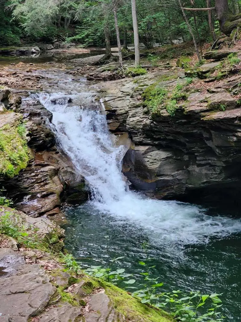 See the 10-Foot Rockslide Waterfall Up Close