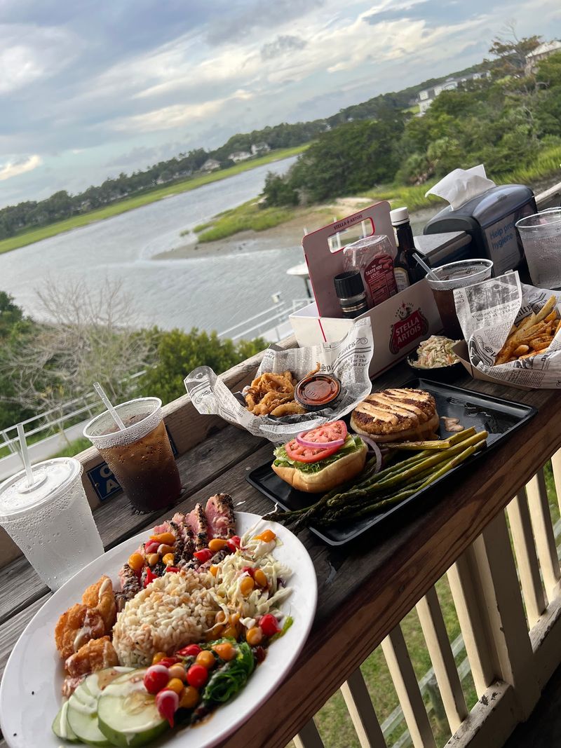 Tiki Bar Views and Fishing Boat Energy