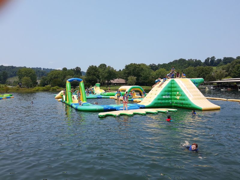 A Giant Inflatable Playground Floating on Lake Chatuge