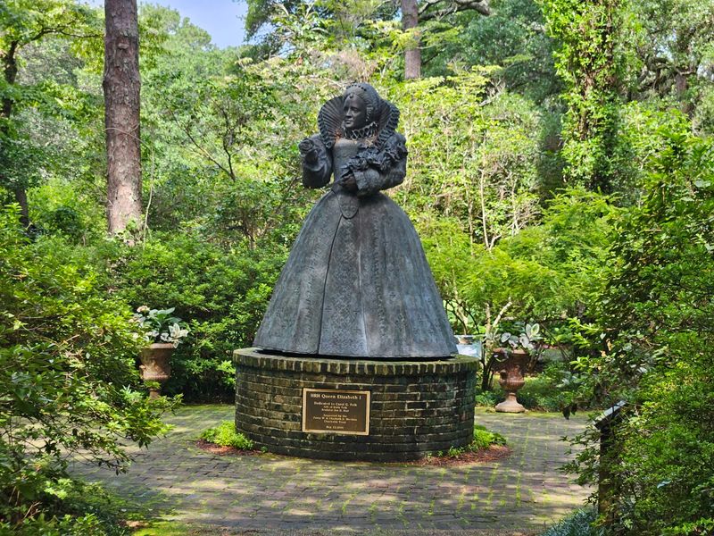 Queenly Statues And Old-World Charm