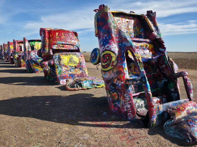 Roadside Color at Cadillac Ranch, Amarillo, Potter County