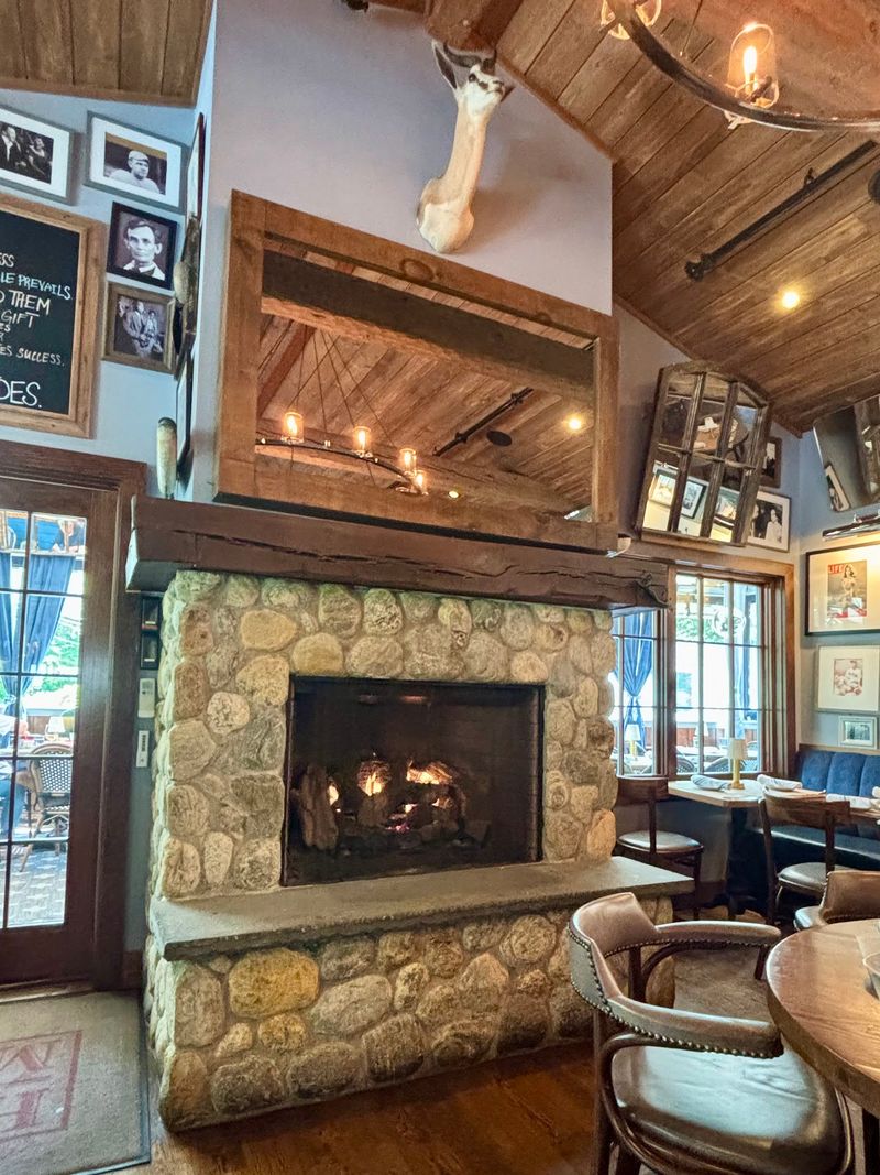 A Crackling Fireplace That Transforms Winter Dining