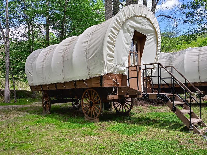 Bunking Down Inside a Genuine Covered Wagon