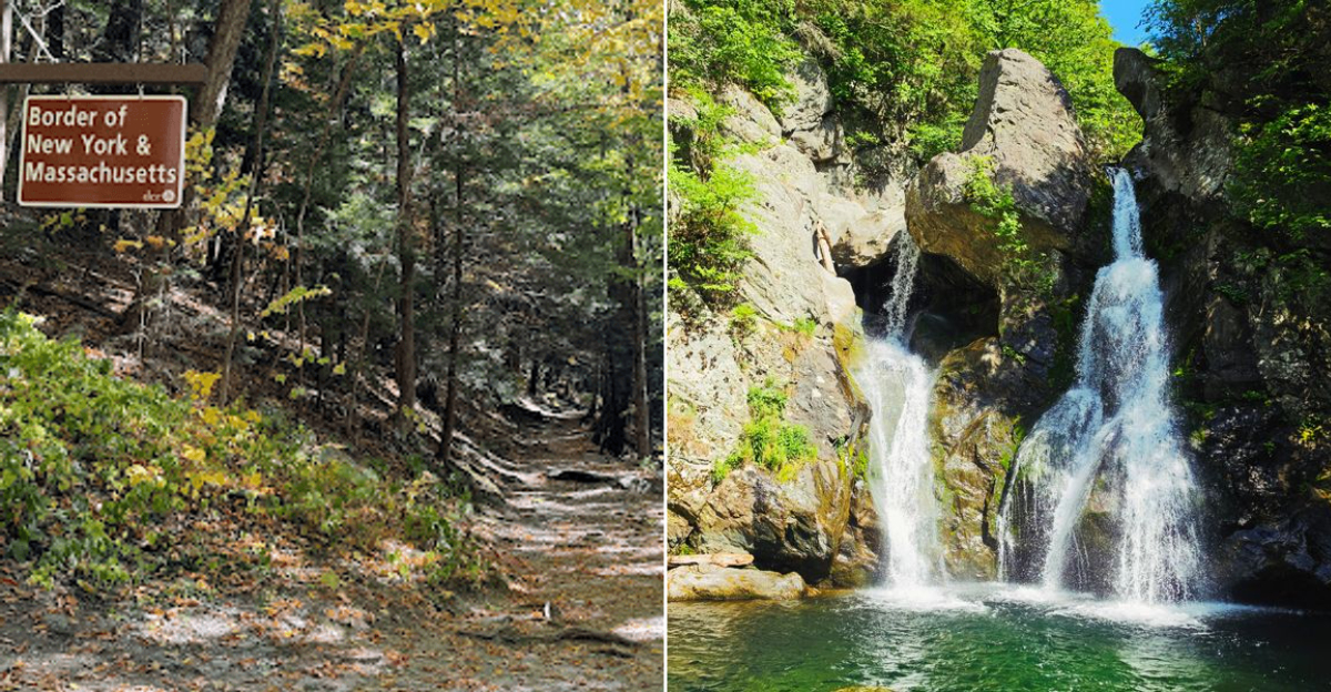 You Can Hike From New York Right Into This Hidden Waterfall Park In Massachusetts