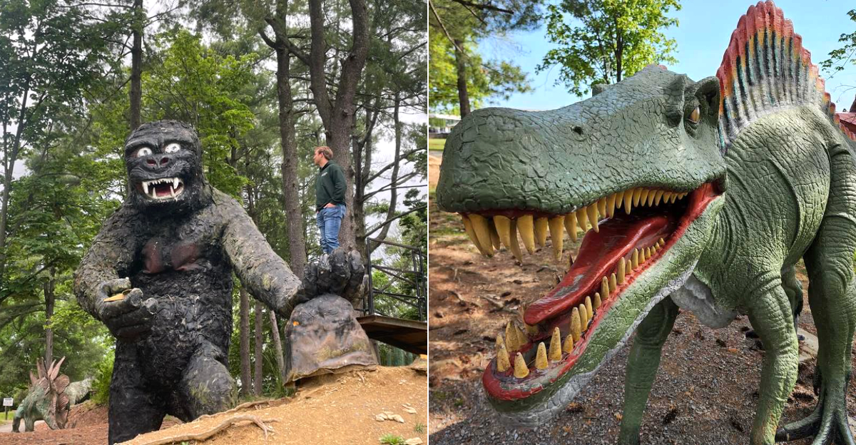 Walk Among Giant Dinosaurs At This Virginia Roadside Attraction