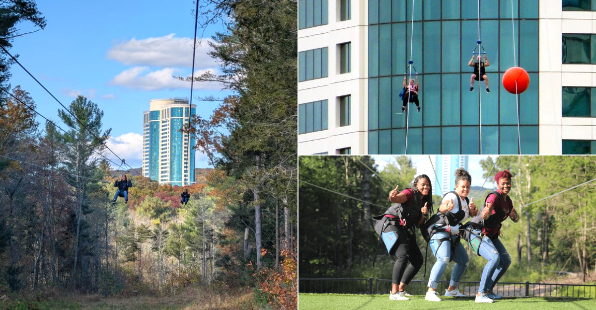 Not Your Average Zipline: A Connecticut Adventure That Begins on a Hotel Roof and Ends a Mile Away at a Tribal Museum