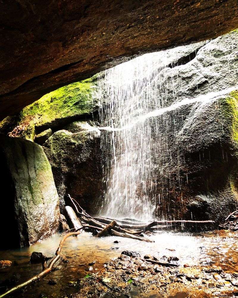 Waterfalls Bring Motion to the Ancient Rock