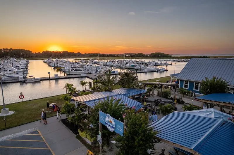 Sunset at the Inlet - Dockside Marina Bar + Grill