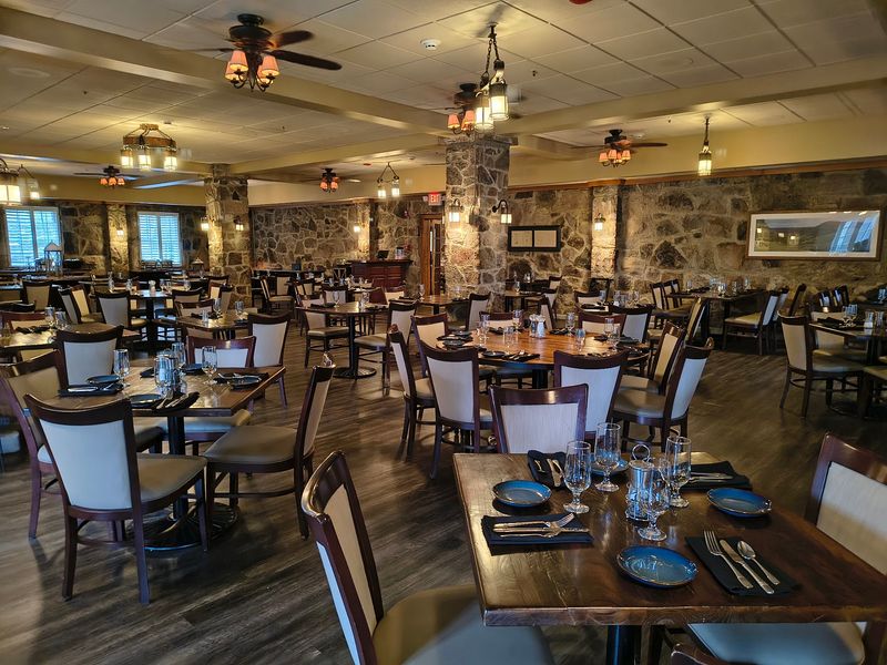 A lodge dining room made for cool evenings