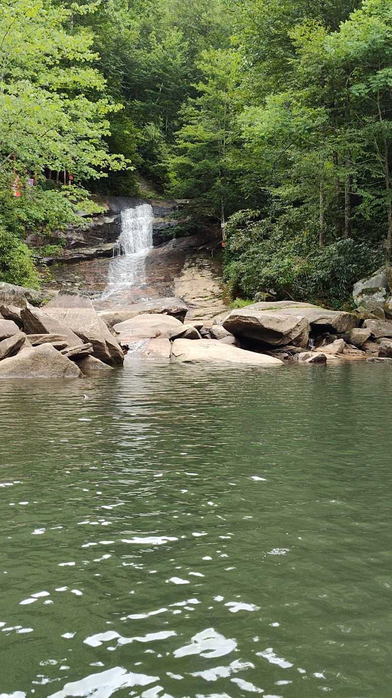 Cruise Toward Lake Glenville's Hidden Waterfalls