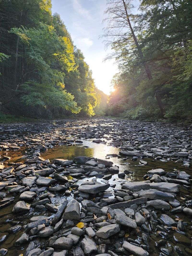 Balanced Rock Trail at Trough Creek State Park in James Creek, Huntingdon County,