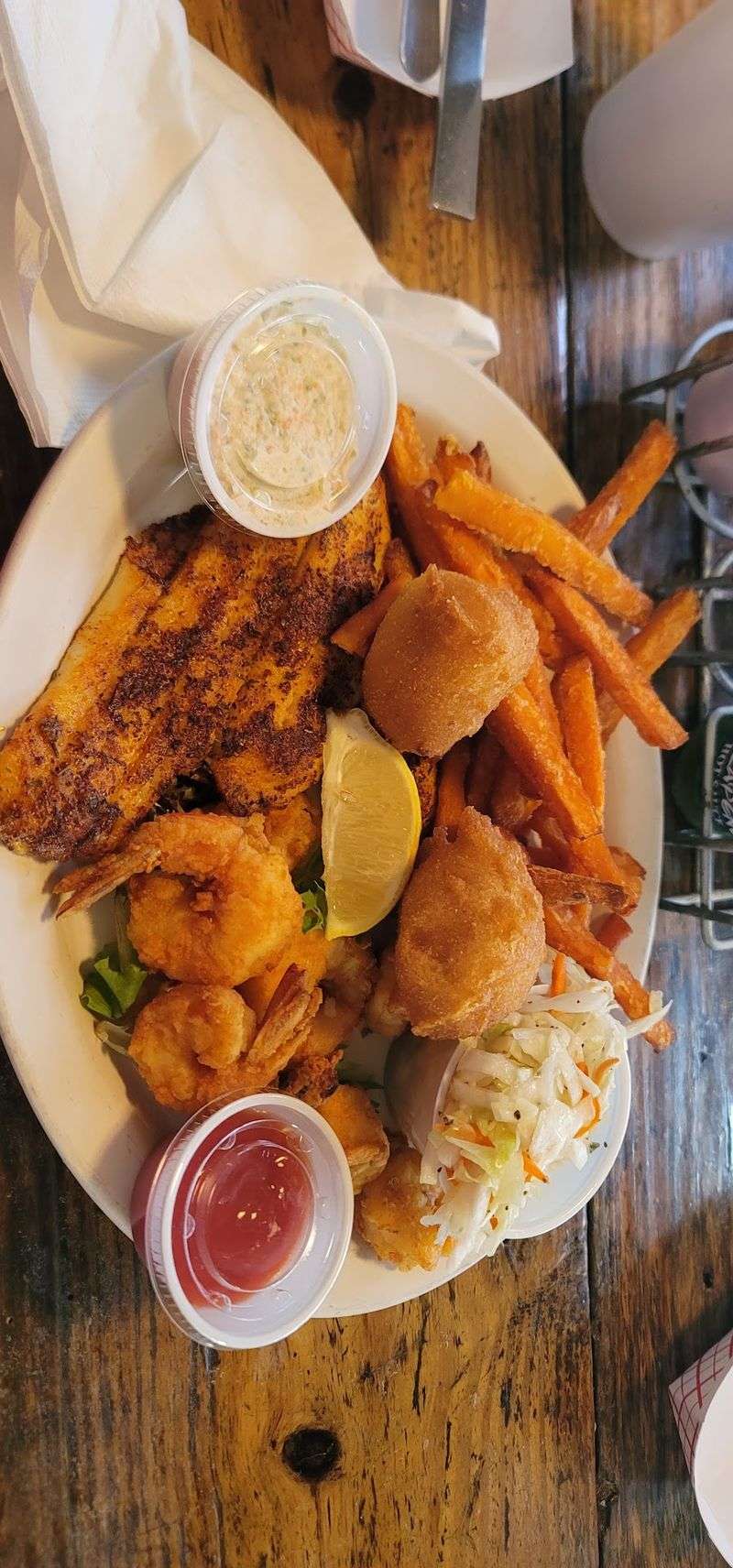 Try The Shrimp And Flounder Combination