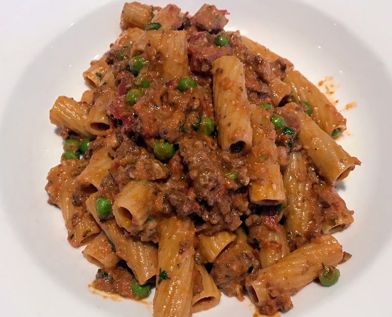 Try the Rigatoni Bolognese