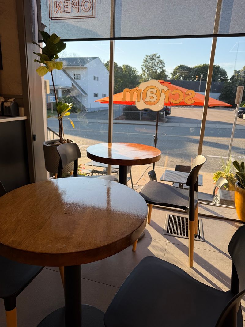 Pumpkin Spice Latte + Pumpkin Pancake Bites at Scram Kitchen and Coffee, Foxborough