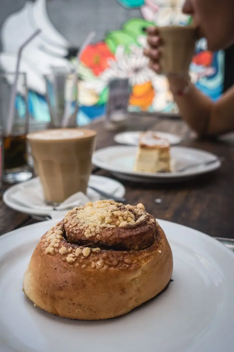 Pumpkin Spice Latte + Cinnamon Pastry at Gourmet A GoGo, Green Bay