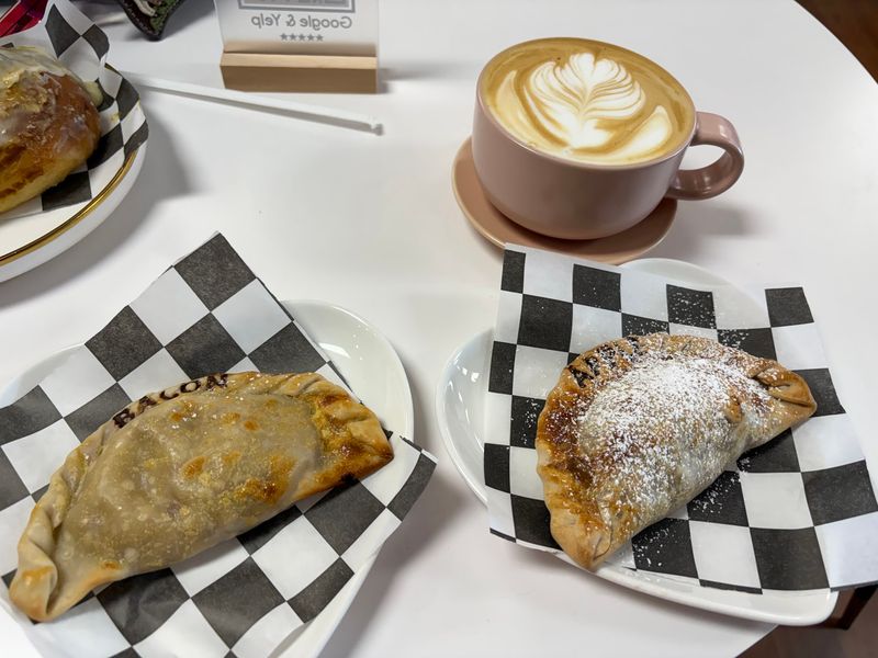 Pumpkin Roll Latte + Fresh Empanada at Charlie Coffee in Palm Harbor