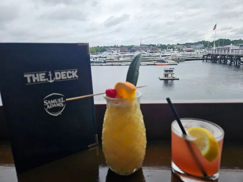 A Tropical Sip Beside a New England River