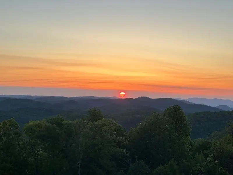 Sunset Turns the Tower Into a Show