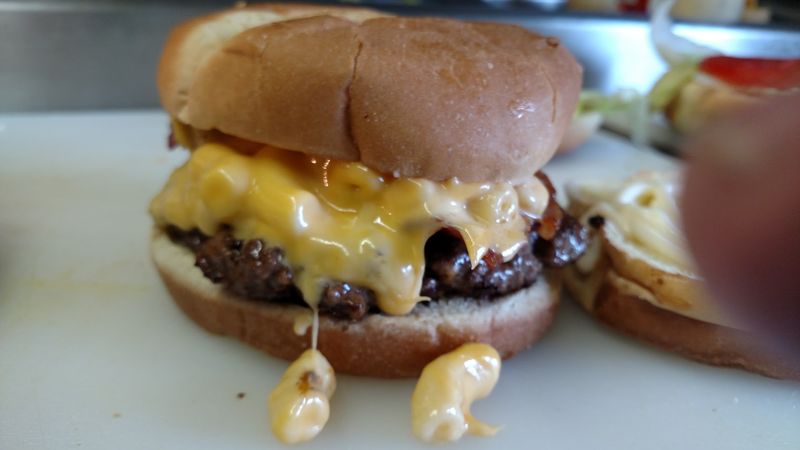 The Macaroni Flaming Burger Brings the Heat