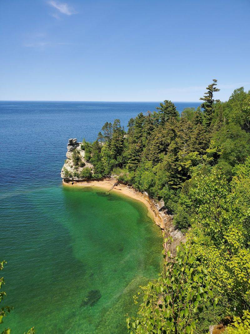 Cliffs, Coves, and Secret-Looking Water - Pictured Rocks Chapel Basin Loop, Munising, Alger County