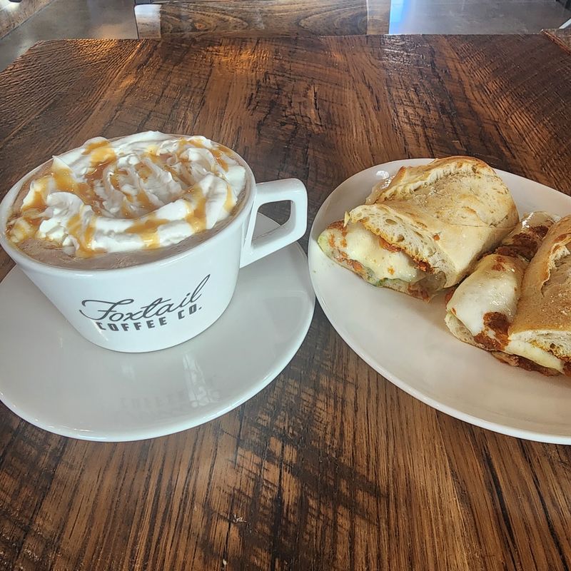 Pumpkin Spice Latte + Pumpkin Cinnamon Roll at Foxtail Coffee Co. in Orlando