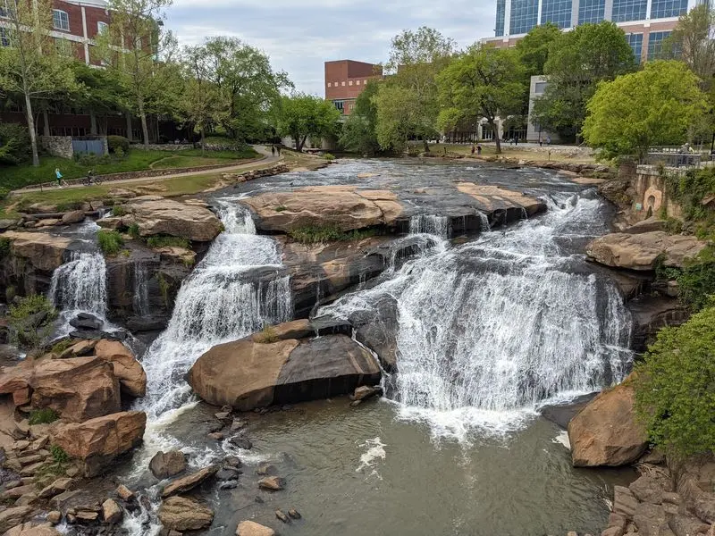 Waterfall Views at Falls Park on the Reedy