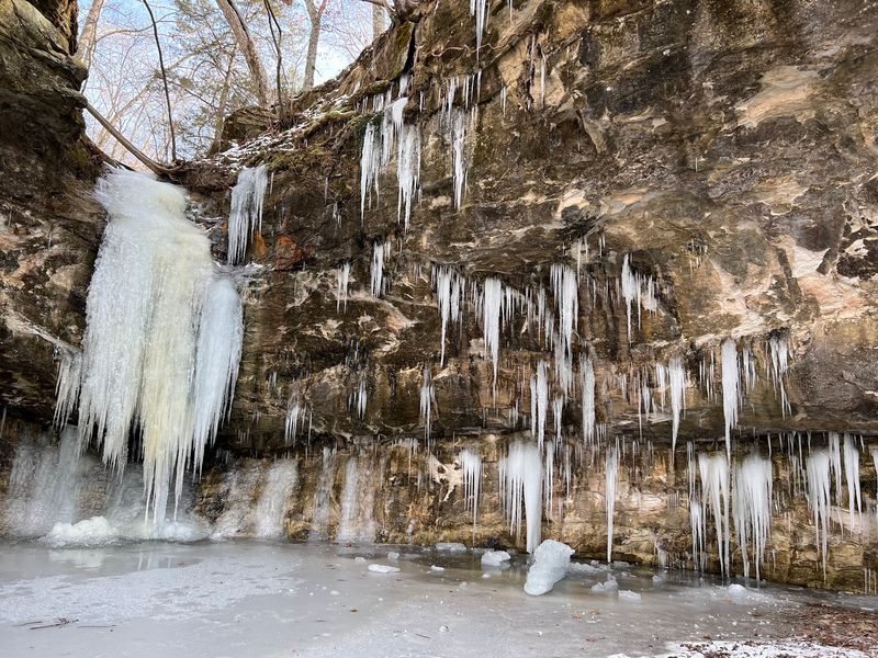 Rock Shelters, Frozen Falls, And Seasonal Surprises